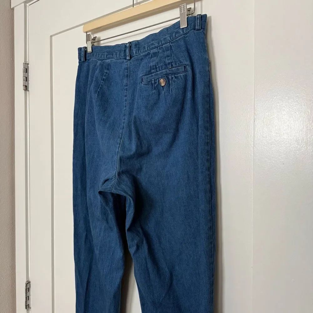 Vintage Talbots Jeans Pants Women Sz 12 Blue High Rise Baggy Denim 90s Y2K Retro - Picture 5 of 11